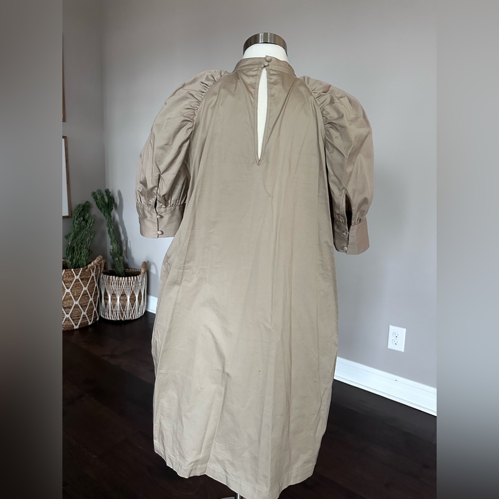 Prologue x Target Cotton Puff Sleeve Shift Dress Tan Khaki XL - Picture 4 of 11
